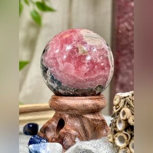 2480 Rare Rhodochrosite Crystal Sphere